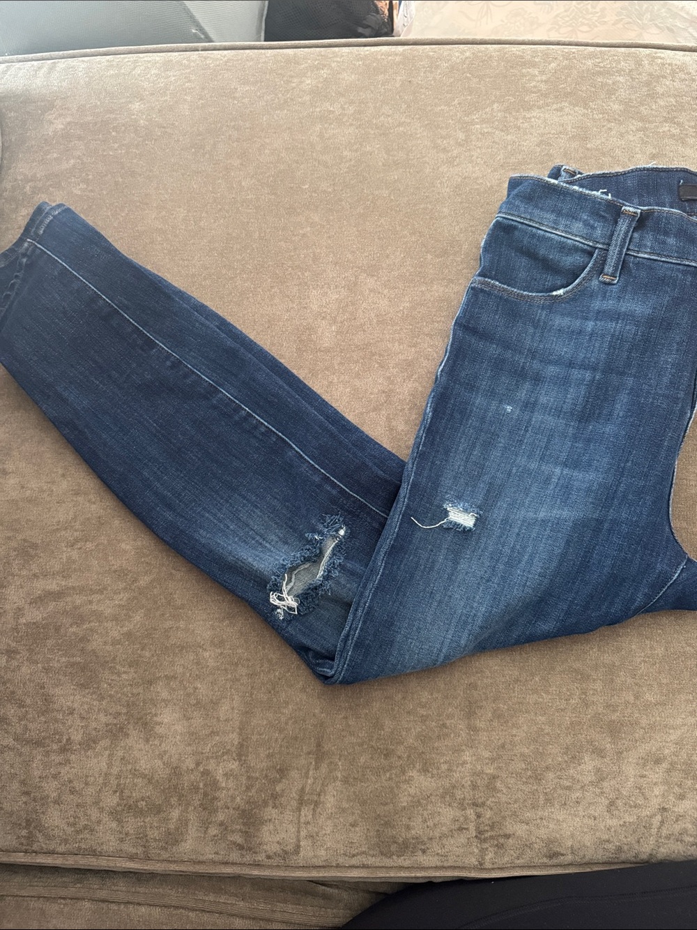 J Brand Women's Dark Indigo Ripped Skinny Jeans